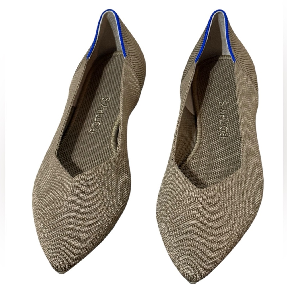 Rothy's The Point Ballet Flat Slip-On Comfortable Portobello Tan Size 8.5